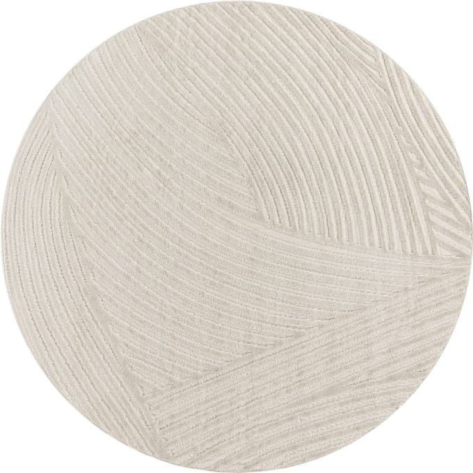 Binnen- en buitenkleed Cotara crème 200 cm rond