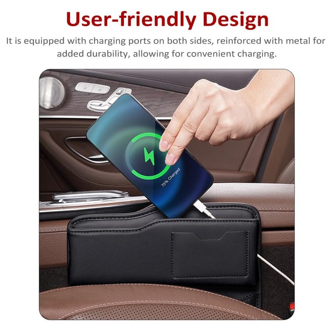 Autostoel Gap Filler Organizer, Multifunctionele lederen auto Gap Filler, Auto Console Side Storage 0 rood zwarte kleur