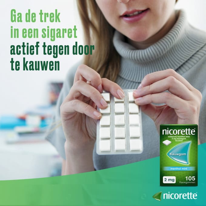 Nicorette Suikervrij Kauwgom 2mg Classic - 3 x 105 stuks