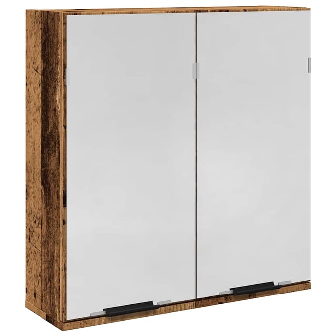 Armoire de salle de bain avec miroir Effet bois rustique 64 x 20 x 66,5 cm Panneau de particules