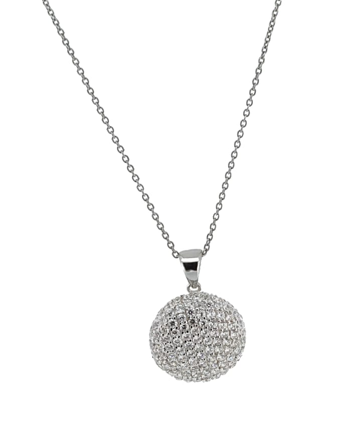 Orphelia Hanger + Ketting Micro Setting Bol Zirc. Sterling Zilver 925 Pen-3015