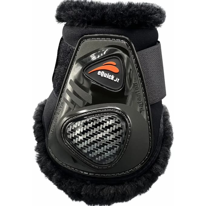 Vetlokbeschermers voor paarden met bont eQuick eCarbon Velcro Fluffy