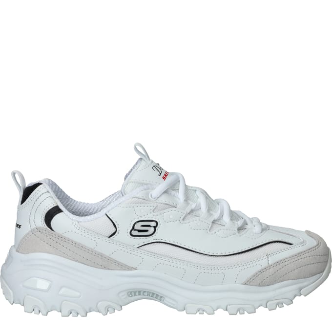 Skechers D'Lites - New Heat Dames Sneakers - Wit/Zwart