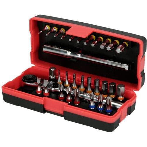 Set van 28 kleurgecodeerde 1/4" KS TOOLS schroevendraaier bits TORSIONpower - 918.3015