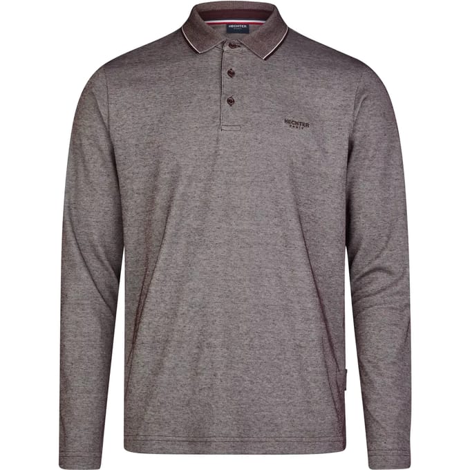 Polo met lange mouwen in twee kleuren Hechter