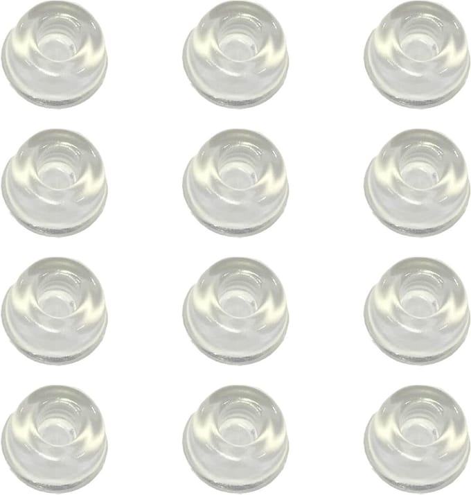 Set van 12 Transparante Siliconen Rubber Voetjes - Elastische Bufferdempers en Schokabsorberende Knoppen voor Deurstopper en Meubelbescherming