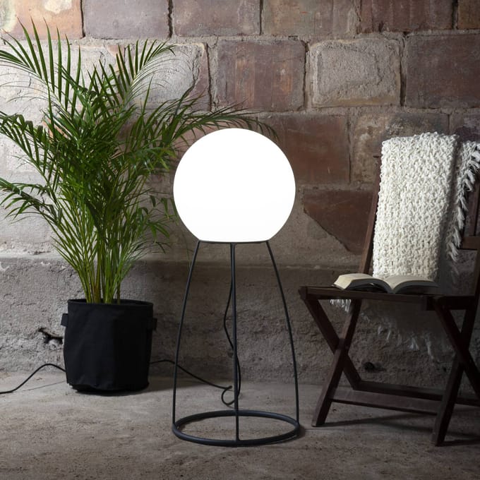STAR TRADING Patio lamp Mallorca 95 cm zwart/wit kunststof/metaal