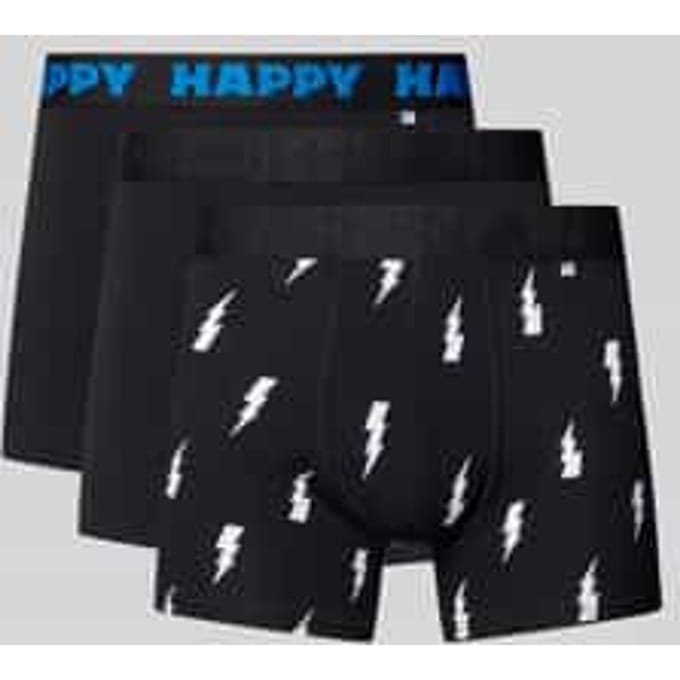 Happy Socks - 3-Pack Black and White Short Boxers - Heren - Ondergoed