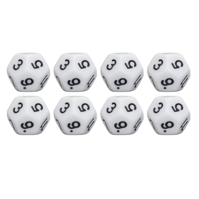40 stuks 12-zijdige dobbelstenen set Polyhedrale dobbelstenen voor Familiefeest Bordspel Pub Club Spel White
