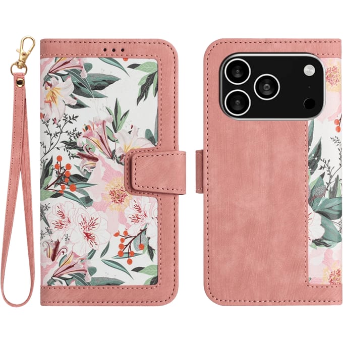 Mocaa Apple iPhone 17 Pro Floral Series Bookcase Roze