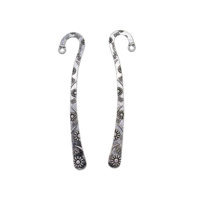 20 stuks Tibetaans zilver blanco kralen bladwijzers madeliefje bloemen lus DIY maken 81mm gray