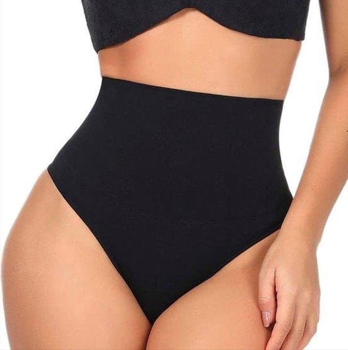 Heble® - "Shapewear-Correctie-Ondergoed - High-Waist-String, Zwart, Maat 38/40"