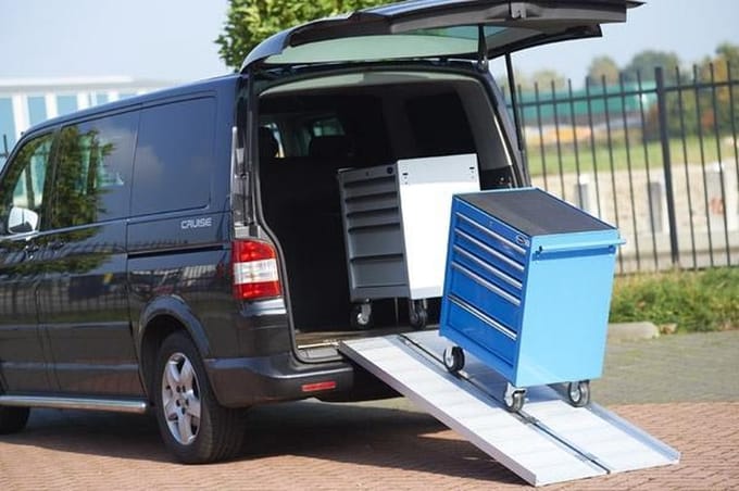 Datona® - Brede oprijplaat - inklapbaar - 182 cm rijplaat rijgoot rijplank