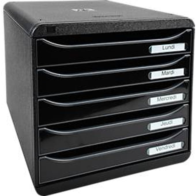Exacompta Big Box Plus Iderama anijsgroen glanzend, 5 open laden A4/A4+/24x32, geruisloos, veiligheidsstop, stapelbaar