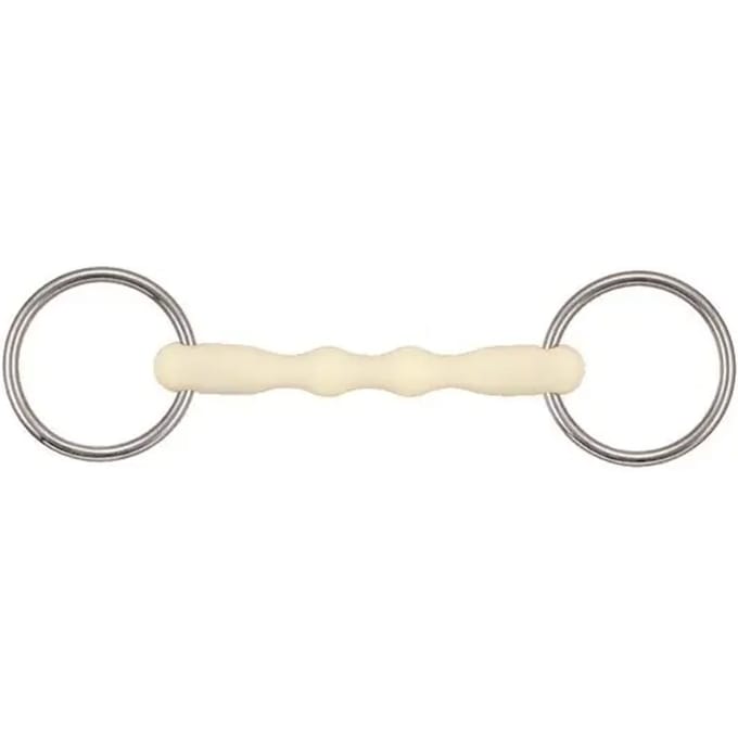2-rings trensbit voor recht afneembaar paard Soyo Happy mouth "mullen"