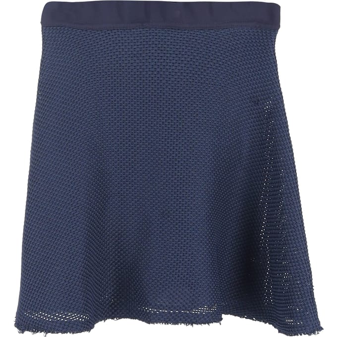 Sandro minirok met meshaccenten in A-lijn model, marineblauw polyester