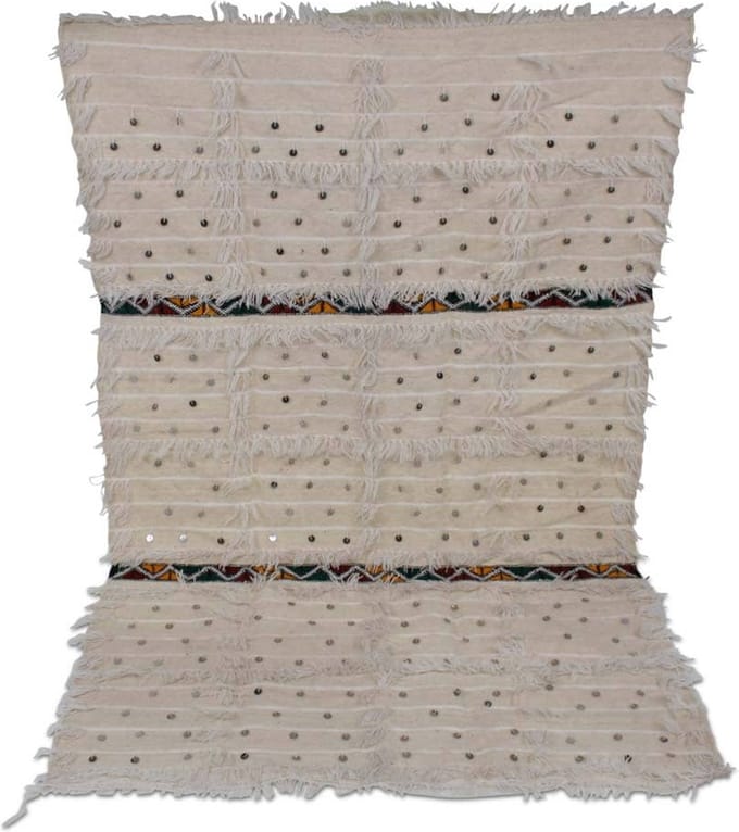 Safaary - Marokkaanse Handira bedsprei Deken Beige 155 x 95cm