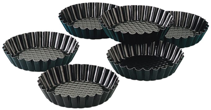 Set van 6 taartvormpjes 10 cm Zenker Black Metallic