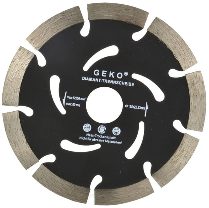 GEKO Diamantschijf - Gesegmenteerde Rand - 125 mm - Koelgaten - Lange Levensduur