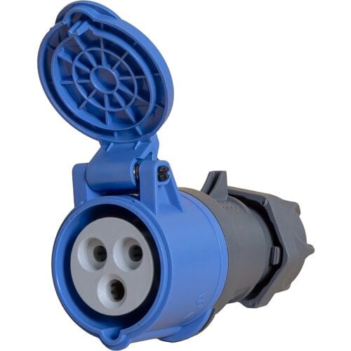 Power CEE contrastekker 3-polig 16A IP44 Blauw