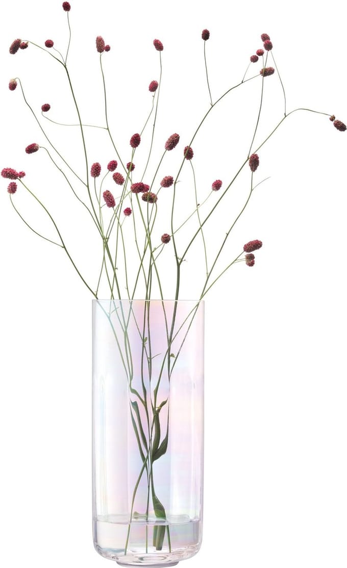 L.S.A. - Pearl Kandelaar met Kaars 28,5 cm - Glas - Wit -