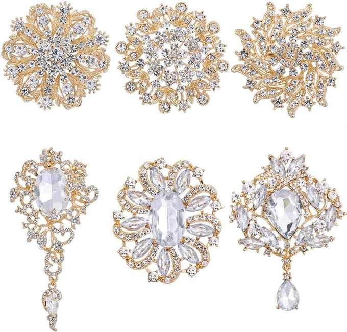 Kristallen Strass Broche - Bloem Pinnen - Bruiloft Decoratie - DIY Bruidsboeket Kit - Niet gespecificeerd - Niet gespecificeerd