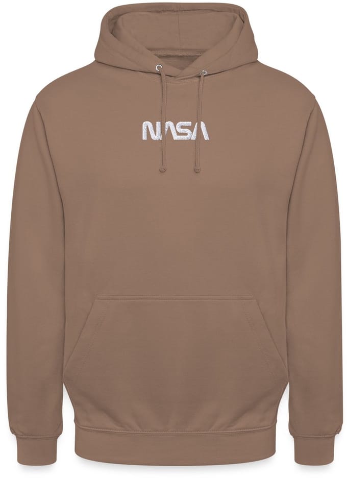 NASA Logo Wit Borduurwerk Hoodie Unisex