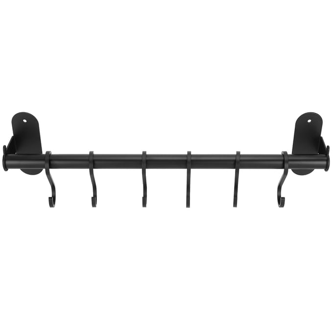 40cm 6 Haken Pannen deksel Hanger Pons Wandgemonteerde Opberg Houder Keuken Gerei Rek Organizer black