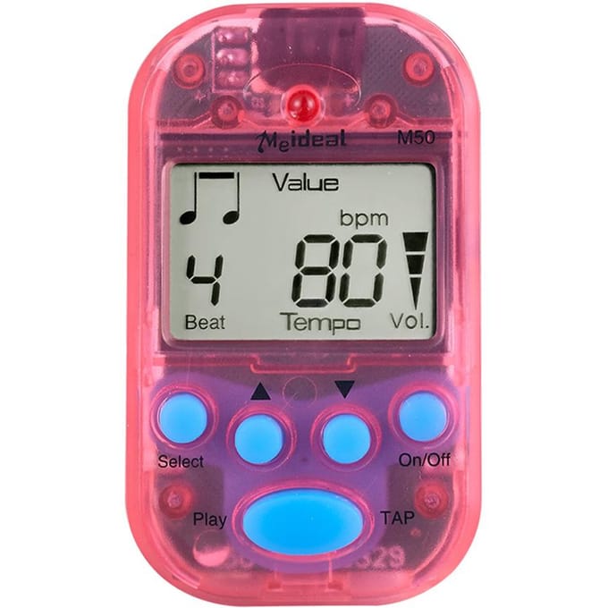 Professionele Metronoom M50 Digitaal LCD Clip-on Stemapparaat Metronoom voor Gitaar rood