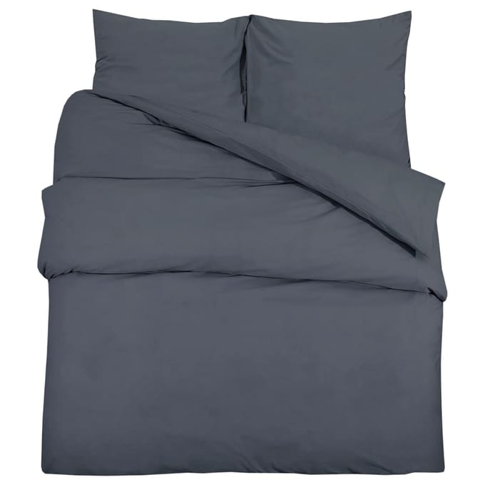 vidaXL - Dekbedovertrekset - lichtgewicht - 200x220 - cm - microvezel - antraciet