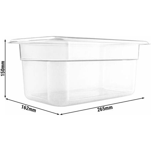 GGM Gastro (12 Stück) Polycarbonat-Behälter GN 1/4 - Transparent - Höhe: 150mm Transparant