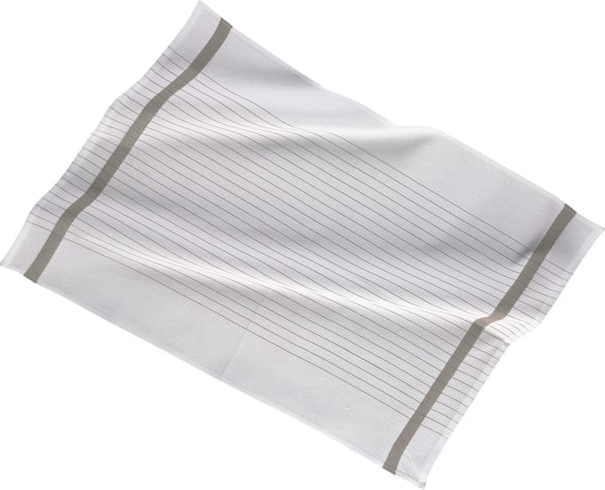Keukenhanddoek 50x70cm, set3, streep witte midden, taupe