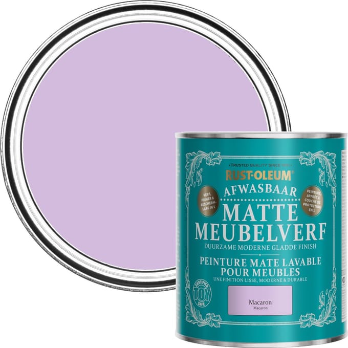 Rust-Oleum Paars Afwasbaar Matte Meubelverf - Macaron 750ml