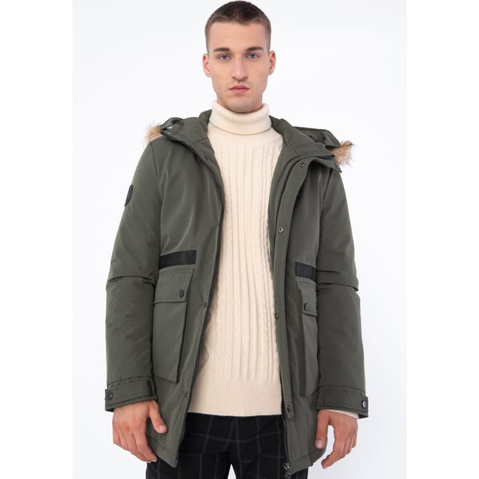 Wittchen Heren Geïsoleerde Jas, Recht, Groen, Polyester