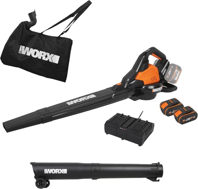 Accu Bladblazer & Tuinstofzuiger 40V - 3-in-1 Blaas, Zuig & Versnipper - Inclusief 2 Batterijen