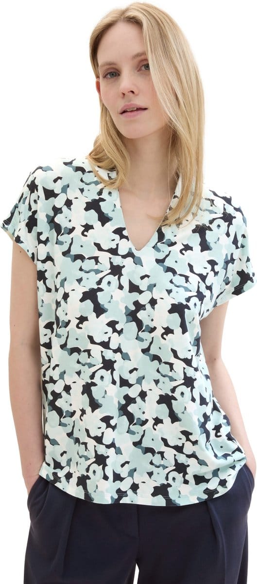 Tom Tailor - T-shirt - Maat XXL - Vrouwen - 35291 blue smal - Viscose