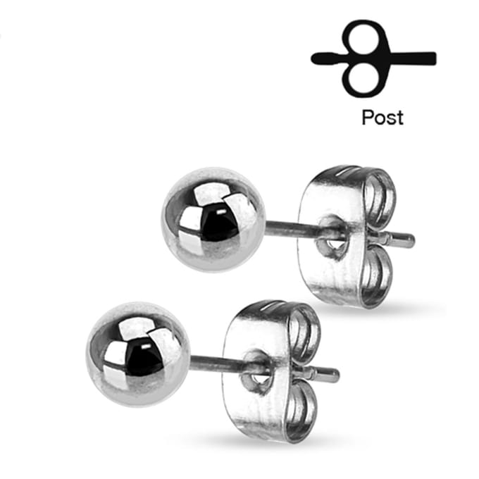 Oorbellen balletje 0.8x4 - zilver - LMPiercings