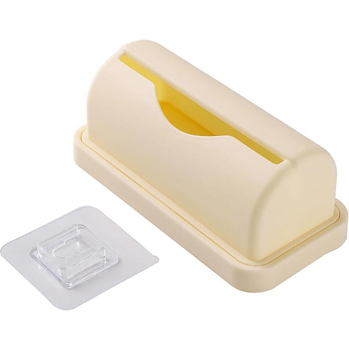Distributeur de sacs poubelles, support mural en plastique, organiseur de rangement pour sacs poubelles, non marquant beige