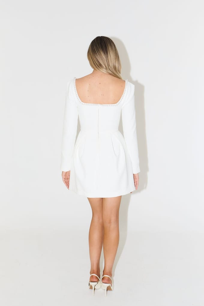 Odd Muse Pearl Dress White Maat: XXS TALL | Mini Jurken Outlet | Dames | Wit