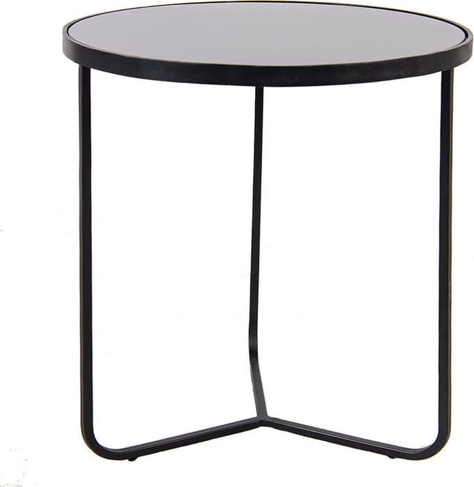 Clayre & Eef Bijzettafel Ø 50x55 cm Zwart Aluminium Rond