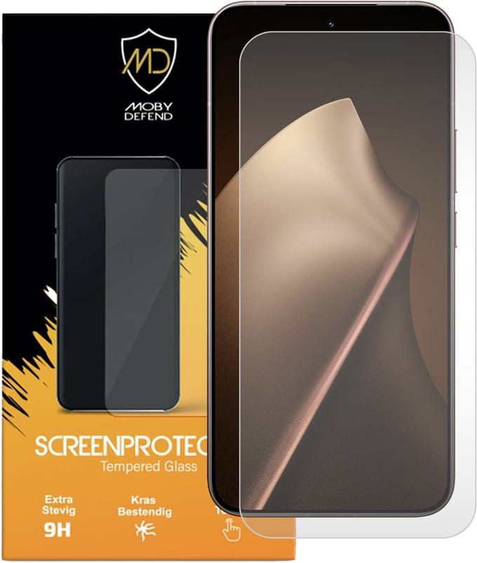 MobyDefend Screenprotector - Geschikt voor Xiaomi 15T Pro - Case-Friendly Screensaver - Gehard Glas