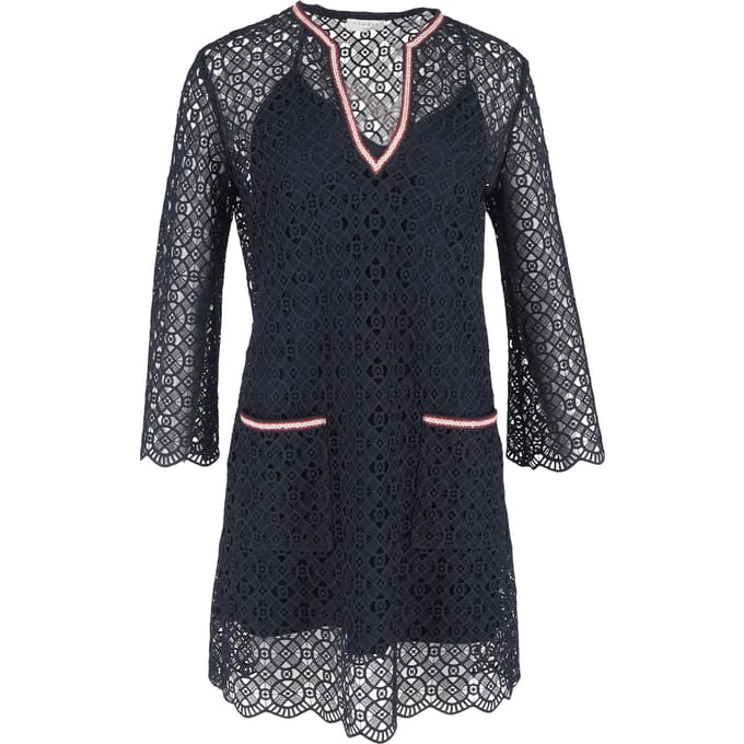 Sandro Paris kanten minijurk in marineblauw polyester