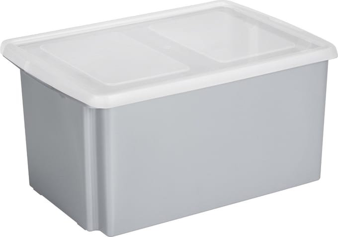 Sunware opslagbox 51 liter grijs 59 x 39 x 29 cm met afsluitbare deksel