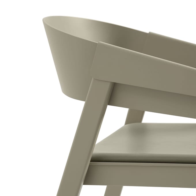 Muuto Cover stoel met leerbekleding - Stone