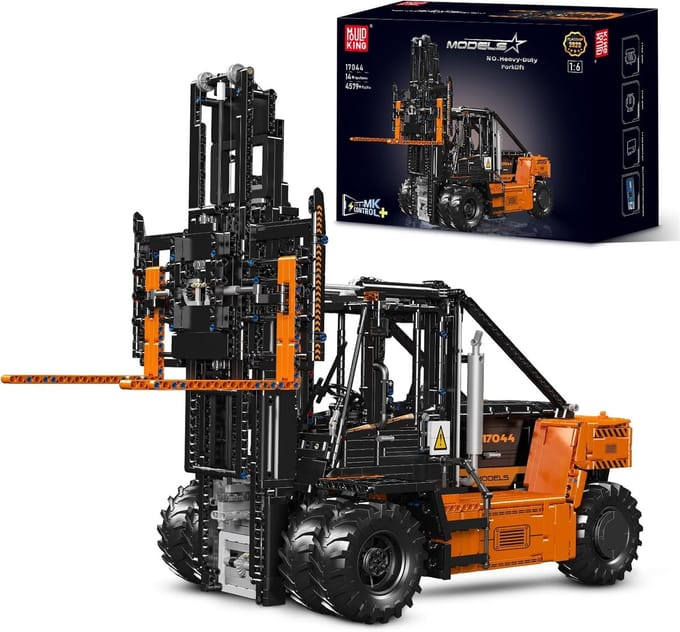 Bouwstenen Vorkheftruck - Constructieset Motor - Technisch Bouwen - Afstandsbediend Model - 64 x 39 cm