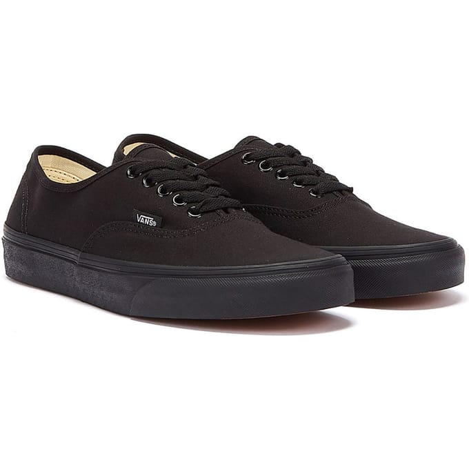 Vans Authentic Unisex True Black Canvas Skate Trainers