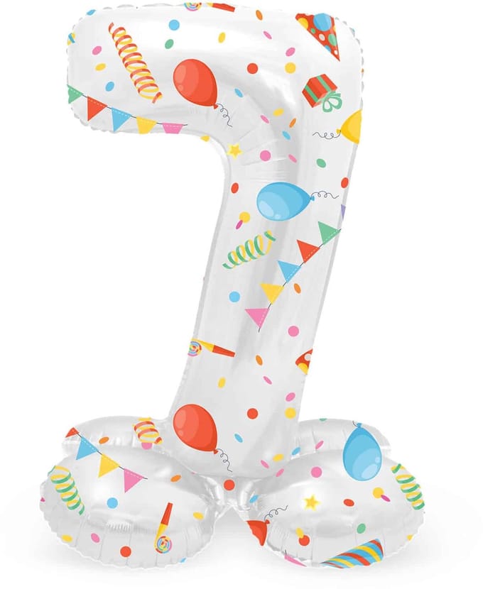 Folat BV Standing Foil Balloon Joyful Party Number 7 -72cm