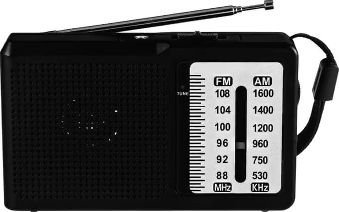 Draagbare Mini Pocket Radio AM/FM op batterijen - Zwart