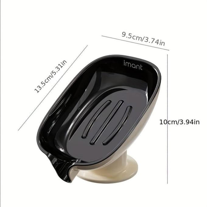 Porte-savon ovale élégant – Plastique durable, design auto-drainant, parfait pour une utilisation dans la salle de bain noir