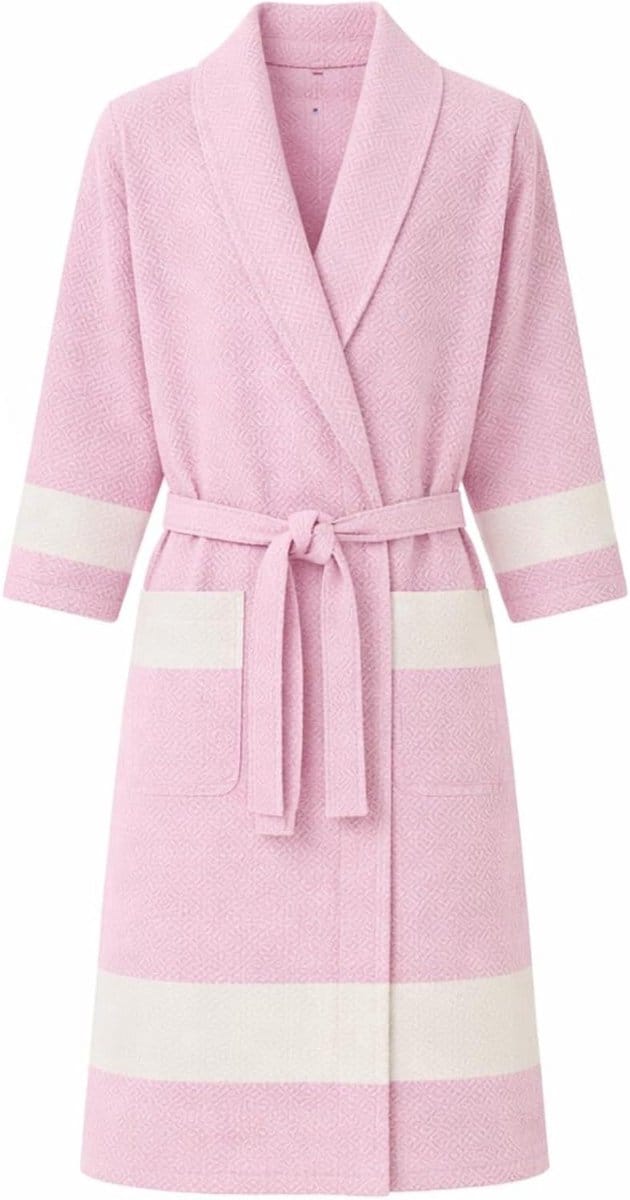 Unisex Badjas - Kimono Stijl - Ontspanning Thuis - Lichtgewicht Sneldrogend - 115 cm Lengte - Roze